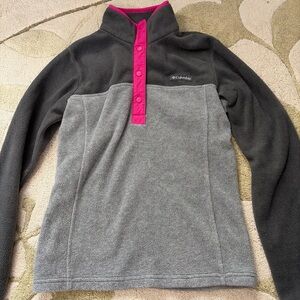 Columbia Benton Springs Half Snap Fleece Pullover Grey Pink XS